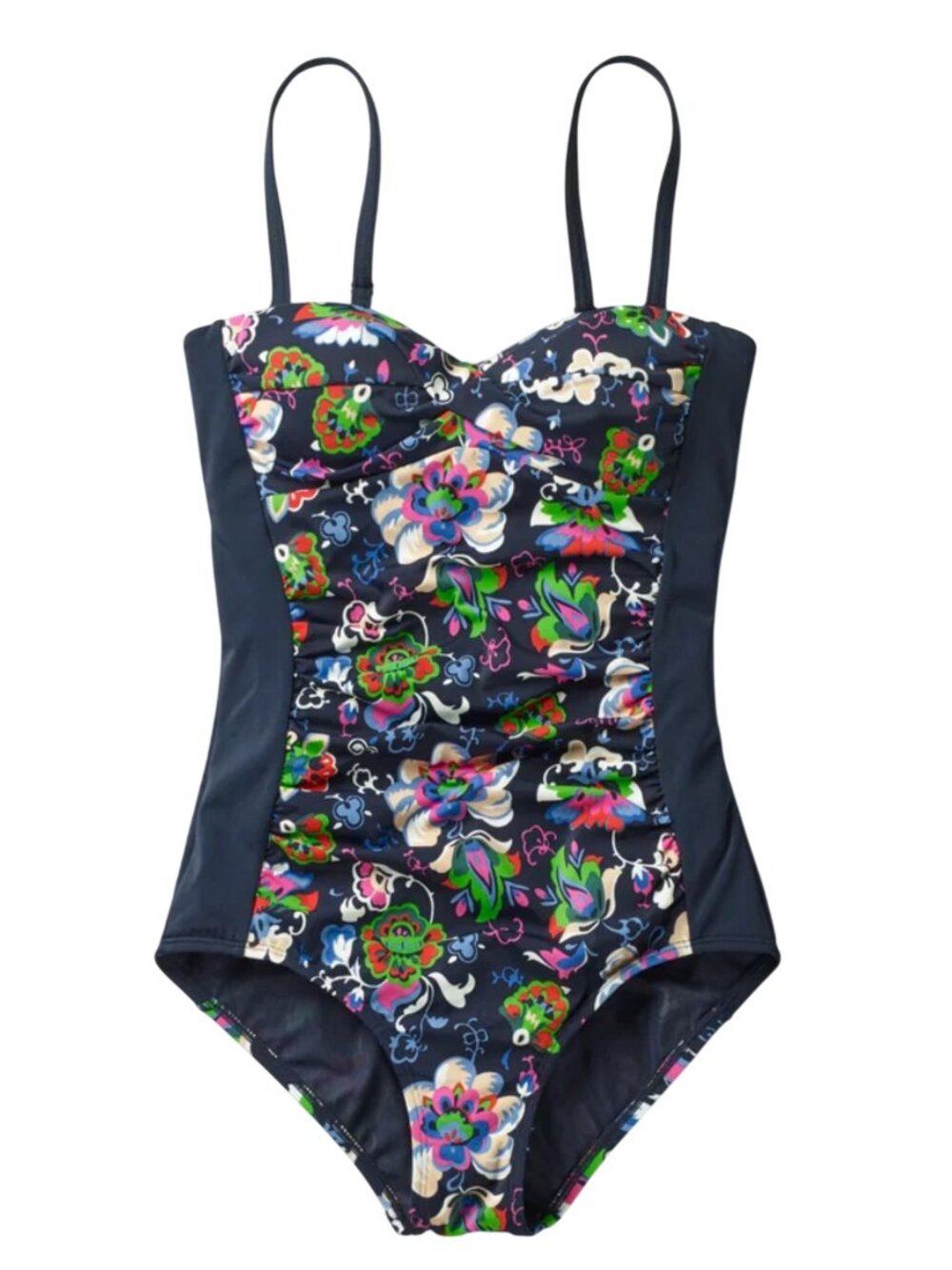 Boden Amalfi Bandeau Swimsuit one piece size US 16 XL UK 20 navy blue floral